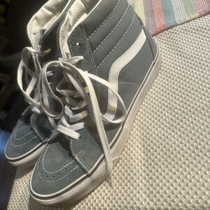Vans Gray and White High-Top Sneakers
